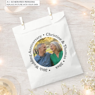 Add Your Own Couple Photo 30th Wedding Anniversary Favour Bag