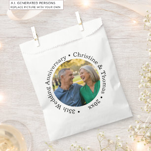 Add Your Own Couple Photo 35th Wedding Anniversary Favour Bag