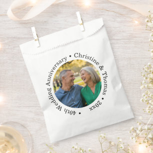 Add Your Own Couple Photo 40th Wedding Anniversary Favour Bag