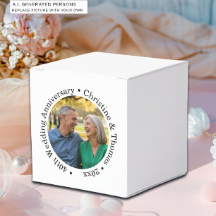 Add Your Own Couple Photo 40th Wedding Anniversary Favour Box