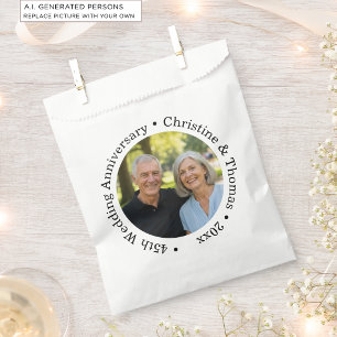 Add Your Own Couple Photo 45th Wedding Anniversary Favour Bag