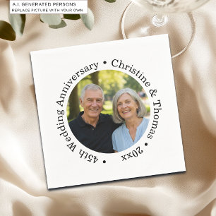 Add Your Own Couple Photo 45th Wedding Anniversary Napkin