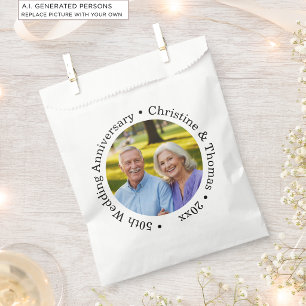 Add Your Own Couple Photo 50th Wedding Anniversary Favour Bag