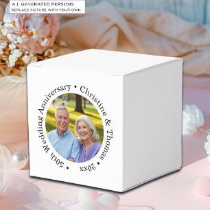 Add Your Own Couple Photo 50th Wedding Anniversary Favour Box