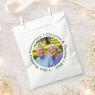Add Your Own Couple Photo 55th Wedding Anniversary Favour Bag