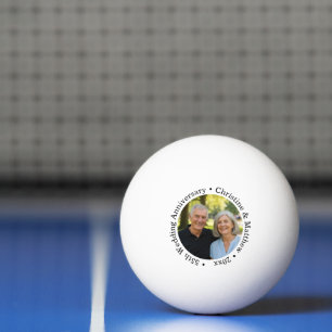 Add Your Own Couple Photo 55th Wedding Anniversary Ping Pong Ball