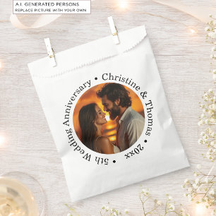 Add Your Own Couple Photo 5th Wedding Anniversary Favour Bag