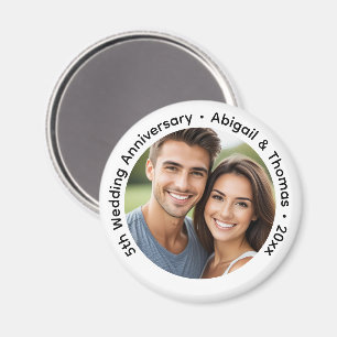 Add Your Own Couple Photo 5th Wedding Anniversary  Magnet