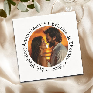 Add Your Own Couple Photo 5th Wedding Anniversary  Napkin
