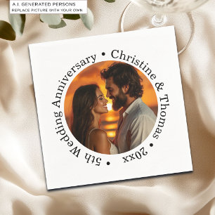 Add Your Own Couple Photo 5th Wedding Anniversary Napkin