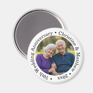 Add Your Own Couple Photo 70th Wedding Anniversary Magnet