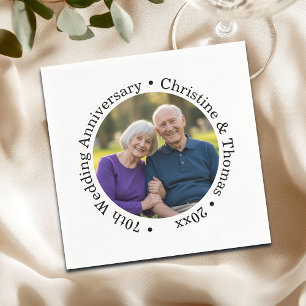 Add Your Own Couple Photo 70th Wedding Anniversary Napkin