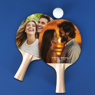 Add Your Own Couple Photo Wedding Anniversary  Ping Pong Paddle