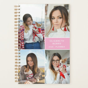 Add Your Own Custom 4 Photo Collage Pink Planner