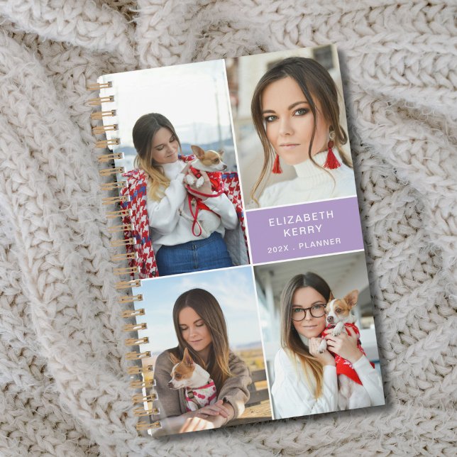 Add Your Own Custom 4 Photo Collage Purple Planner (Creator Uploaded)