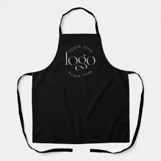 Add Your Own Custom Business Logo Modern Black Apron