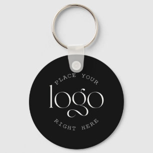 Add Your Own Custom Business Logo Modern Black Key Ring