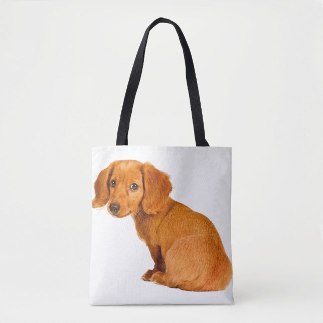 Add Your Own Custom Dog Photo Dachshund Puppy Tote Bag (Front)