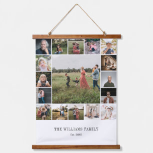 Add Your Own Custom Family 17 Photo Collage Hanging Tapestry