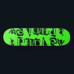 Add Your Own Custom Name Personalised Neon Green Skateboard<br><div class="desc">Add Your Own Custom Name Personalised Skateboard features your personalised name in modern black typography on a simple neon green background. Personalise by editing the text in the text box provided. Give a custom made gift, personalised skateboard to your favourite skateboarder for Christmas, birthday or your BFF. Designed by ©Evco...</div>
