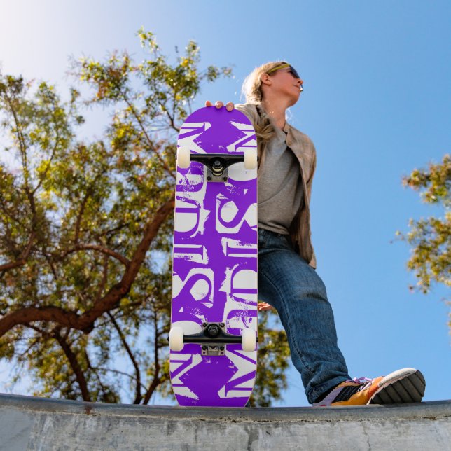 Add Your Own Custom Name Personalised Purple Skateboard (Outdoor 1)