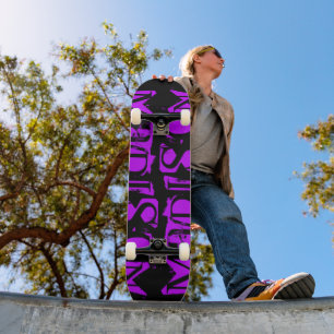 Add Your Own Custom Name Personalised Purple Skateboard