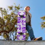 Add Your Own Custom Name Personalised Purple Skateboard<br><div class="desc">Add Your Own Custom Name Personalised Skateboard features your personalised name in modern purple typography on a simple white background. Personalise by editing the text in the text box provided. Give a custom made gift, personalised skateboard to your favourite skateboarder for Christmas, birthday or your BFF. Designed by ©Evco Studio...</div>
