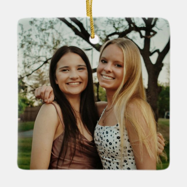 Add Your Own Custom Photo Ceramic Ornament (Front)
