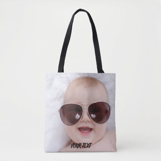 Add your own custom photo front and back tote bag (Front)