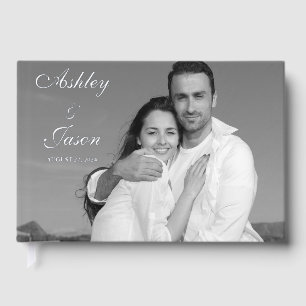 Add Your Own Custom Photo Silver Foil Wedding Guest Book