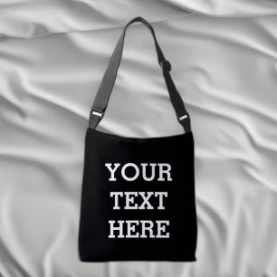 Add Your Own Custom Text Here Black and White Draw Crossbody Bag