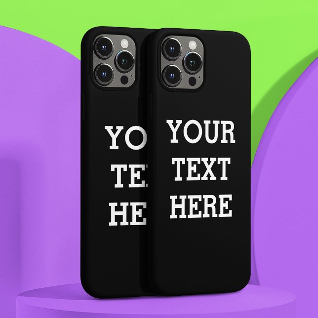 Add Your Own Custom Text Here Black and White iPhone Case (Creator Uploaded)