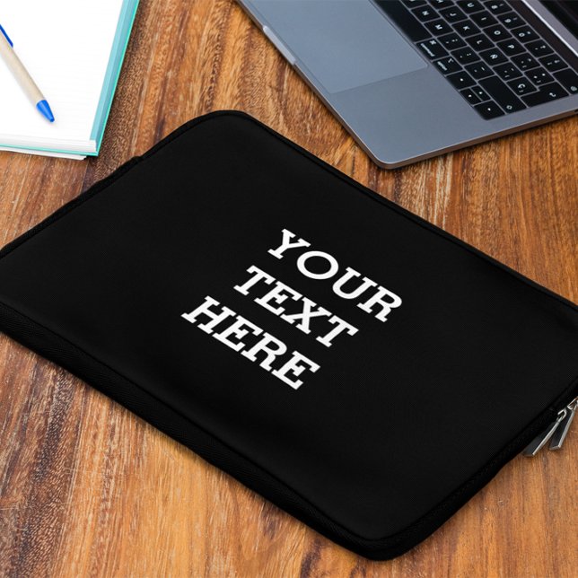 Add Your Own Custom Text Here Black and White Laptop Sleeve (Creator Uploaded)