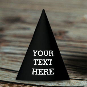 Add Your Own Custom Text Here Black and White Party Hat