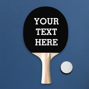 Add Your Own Custom Text Here Black and White Ping Pong Paddle