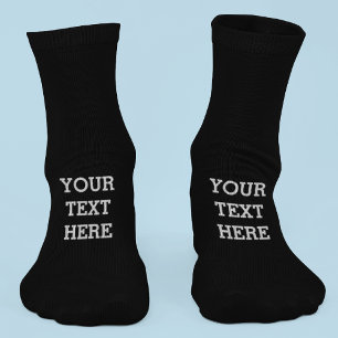 Add Your Own Custom Text Here Black and White Socks
