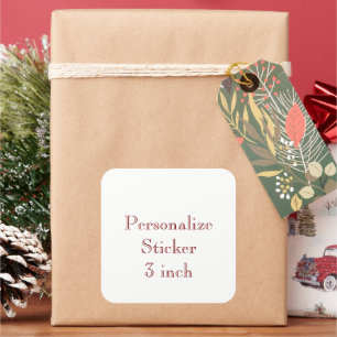 Add Your Own Design simple Square Stickers 3 inch