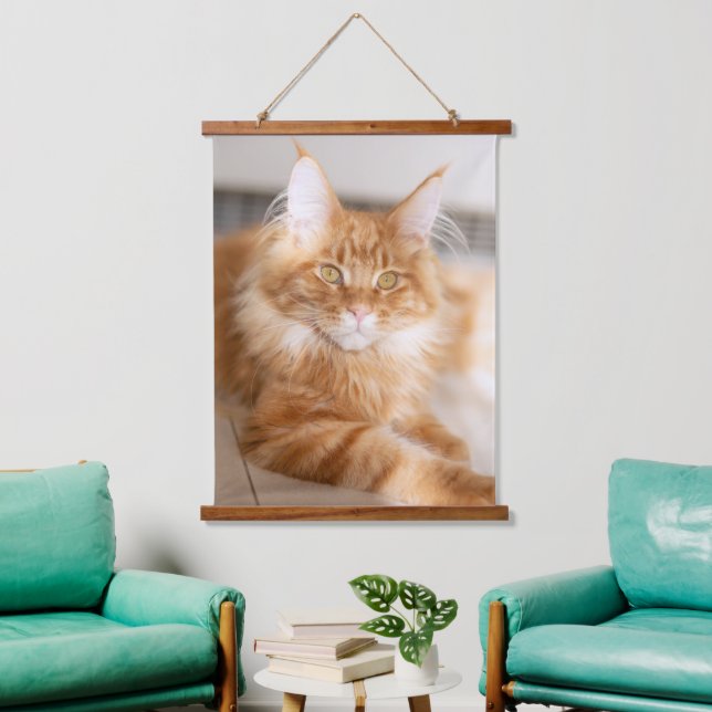 Add Your Own Family Cat Photo Custom Hanging Tapestry (Living Room)
