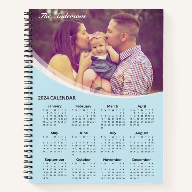 Add Your Own Family Photo 2024 Calendar | Notebook (Front)