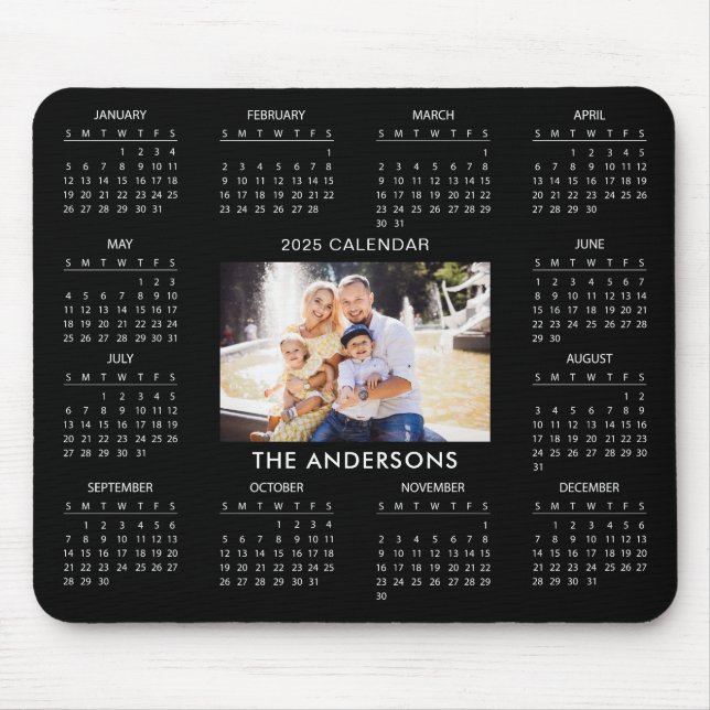 Add Your Own Family Photo 2025 Calendar |  Mouse Pad (Front)