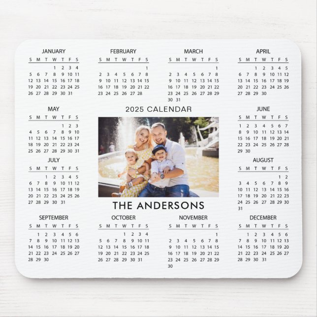 Add Your Own Family Photo 2025 Calendar |  Mouse Pad (Front)