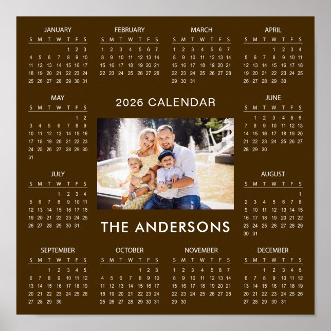 Add Your Own Family Photo 2026 Calendar |  Poster (Front)