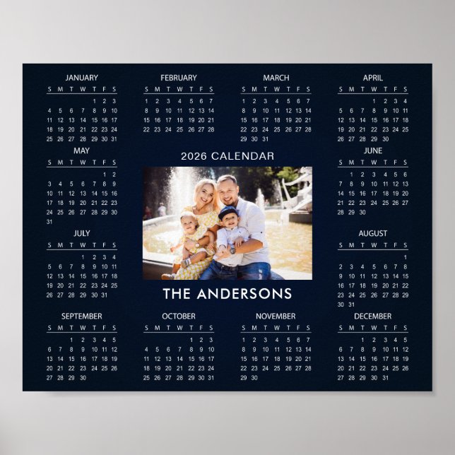 Add Your Own Family Photo 2026 Calendar |  Poster (Front)