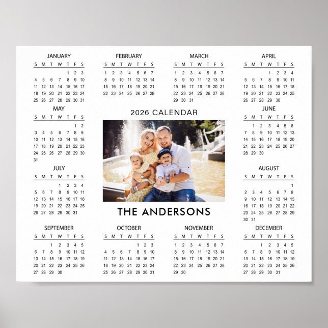 Add Your Own Family Photo 2026 Calendar |  Poster (Front)