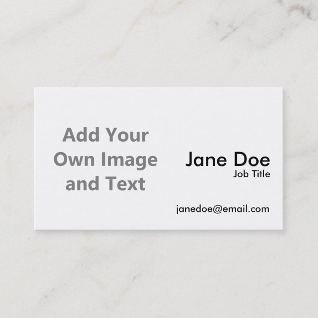 Add Your Own Image And Text Business Card (Front)