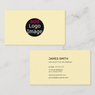 Add Your Own Image Custom Chic Vanilla Yellow Business Card