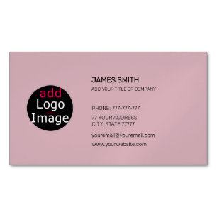 Add Your Own Image Custom Dusty Rose Pink Magnetic Business Card