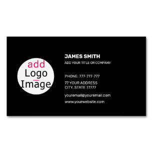 Add Your Own Image Customisable Extravagant Black Magnetic Business Card