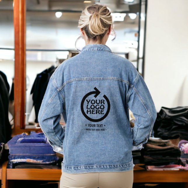 Add your own Logo and Business Info Personalised Denim Jacket (Add your own Logo and Business Info Personalized Denim Jacket from Ricaso)