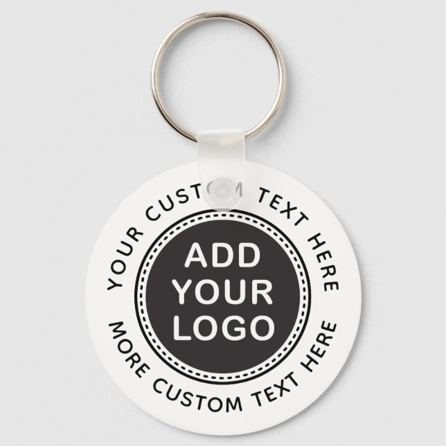 Add your own logo and text business template key ring (Front)
